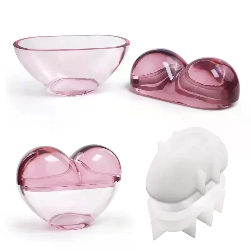 على شكل قلب قالب من السيليكون التذكاري الراتنج حامل شمعة القلب لتقوم بها بنفسك هدية التعاطف DIY بها بنفسك تذكار الحرفية #2