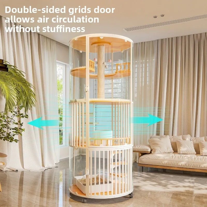 Panoramic luxury tvilla cage, large household indoor house cabinet toilet integrated