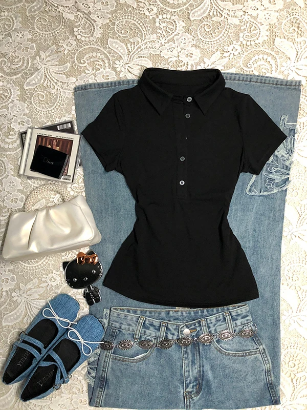 

Оригинальная футболка Bla Ne ort Sve, женская летняя винтажная футболка с застежкой на талии, облегающая повседневная одежда из смеси хлопка