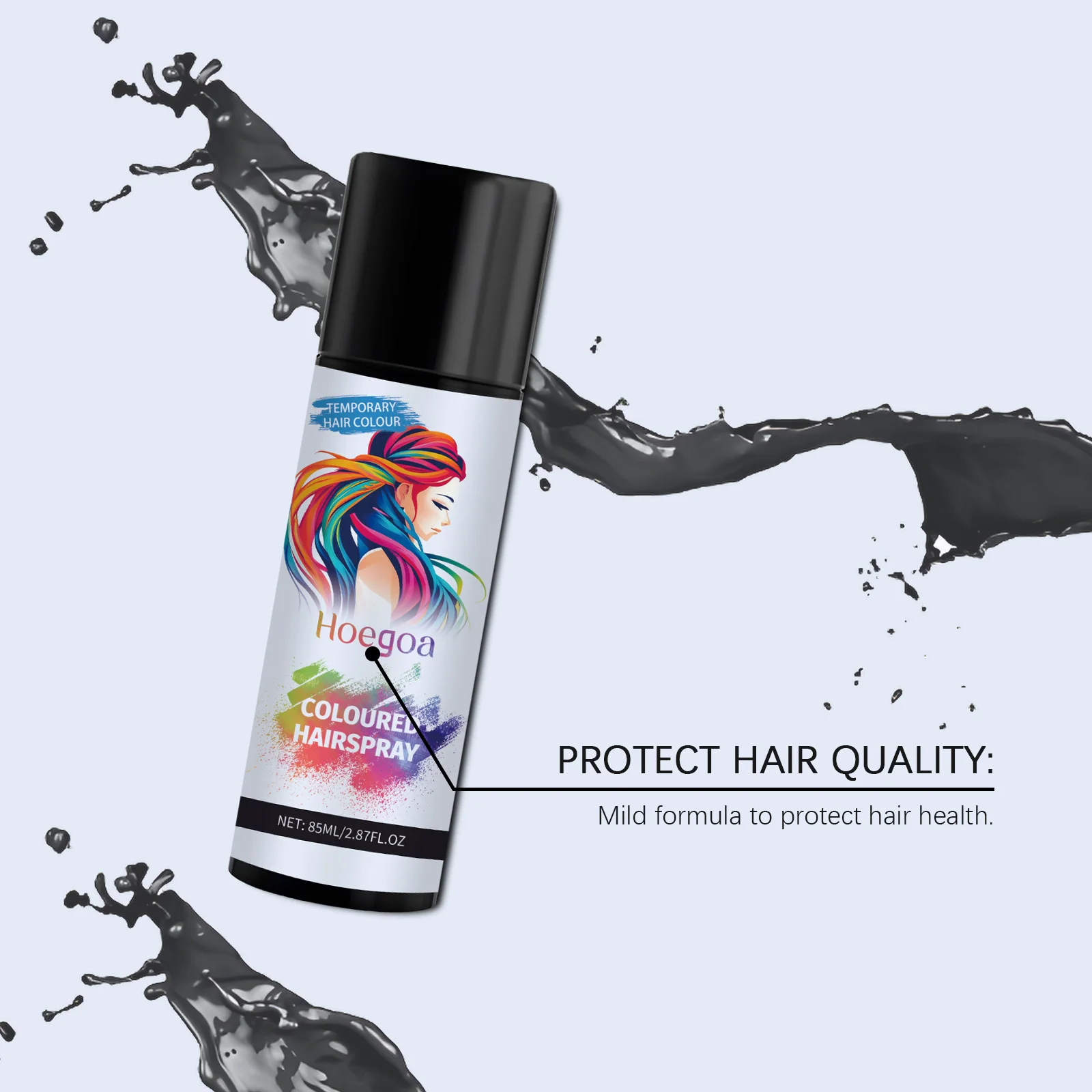Temporary Black Hair Color Spray Washes Out Easily For Root Touch Up Party Cosplay Instant Coverage Safe For All Hair Types