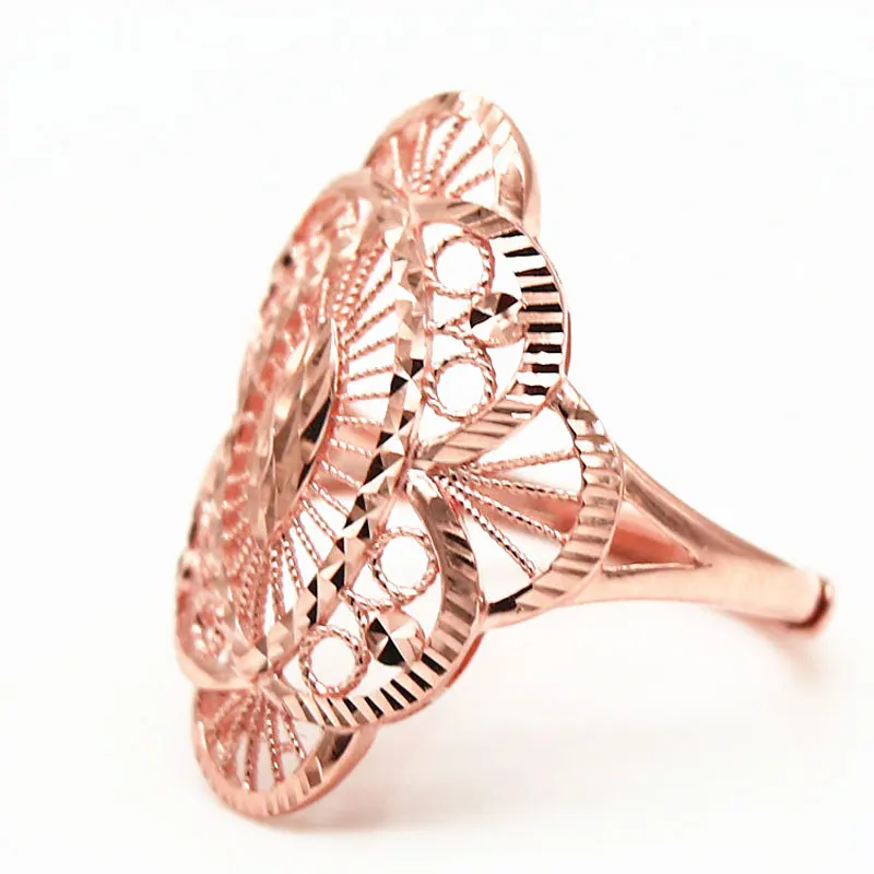 Elegant Luxury 585 Gold Ring for Women Fashionable Simple Design Personality Stylish Gift Copper Material Olive Shape Ring view 5