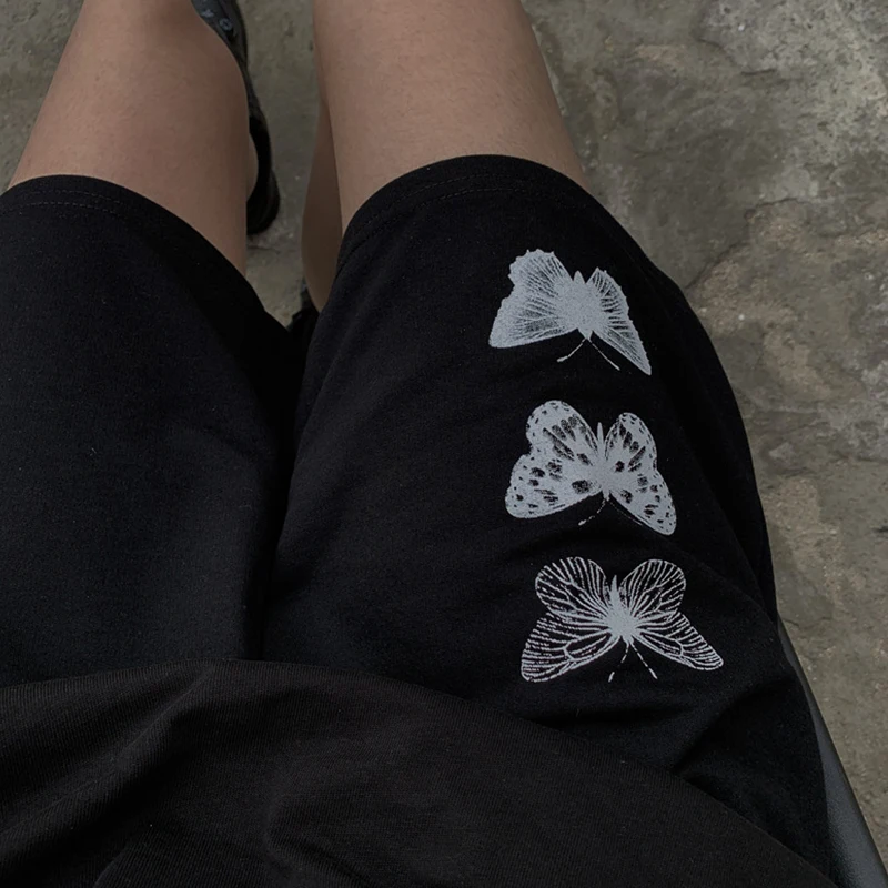 2026 Women's Summer Printed Shorts Solid Color Wide Leg Knee Length Harajuku Ins Trendy All Match Casual Chic Shorts