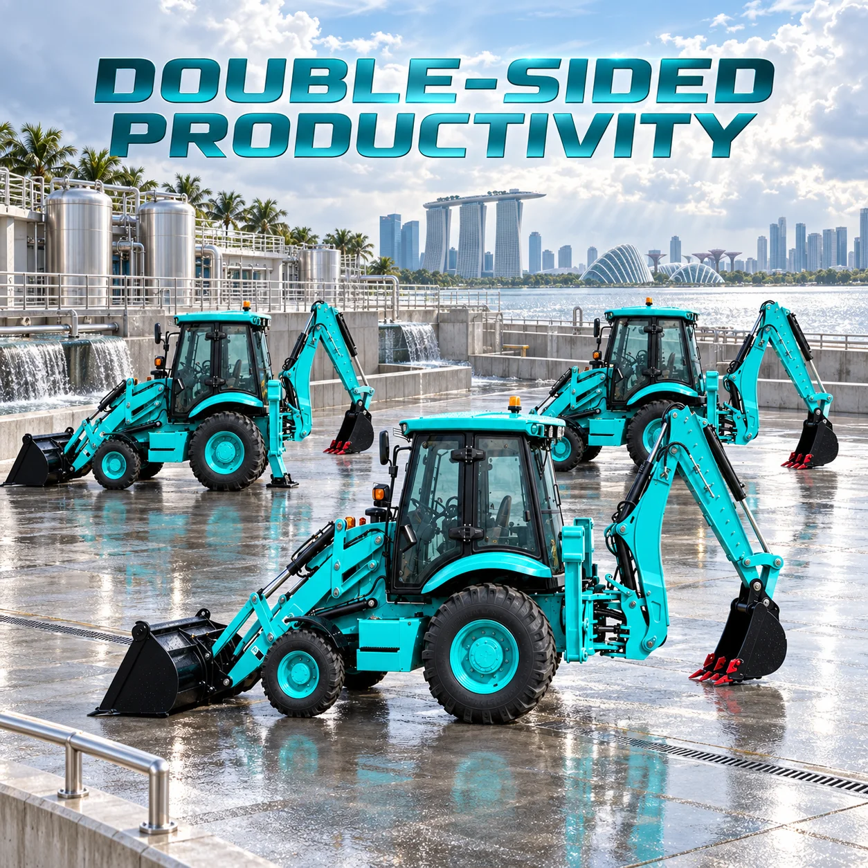 Tractor Backhoe - 3CX Hydraulic Backhoe Loader Wheel Excavator