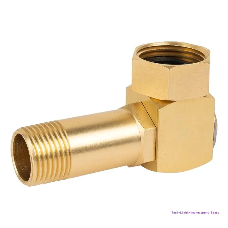 C63E Garden Hose Connector Hose Reel Fittings 1in GHT to 0.8in Connector Brass