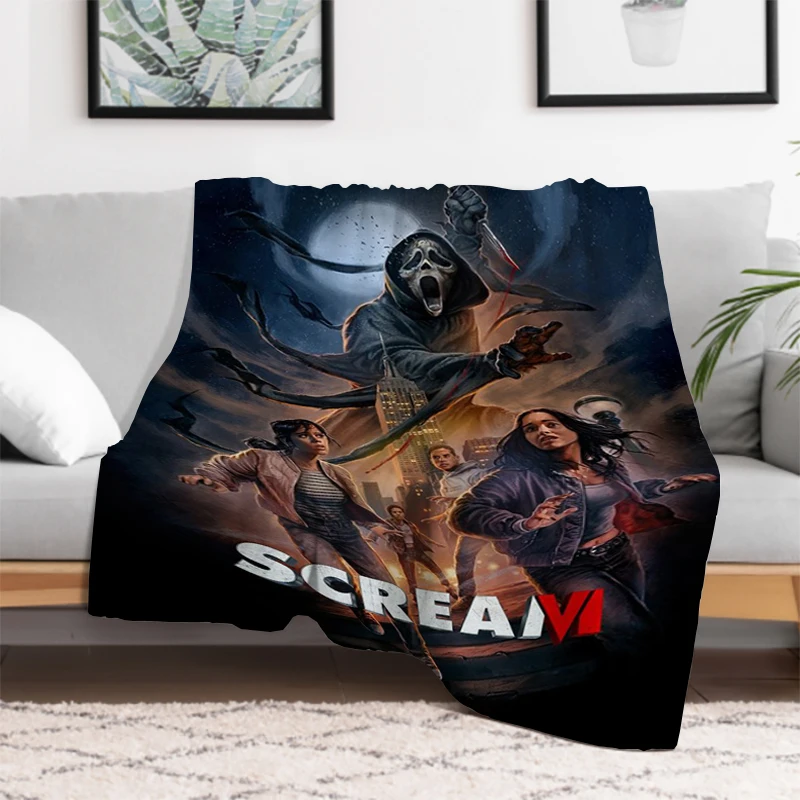 

Scream Horror Movie Sofa Blankets & Throws Thick and Warm Fleece Blanket Fluffy King Lid Microfiber Bedding Knee Bed Decorative