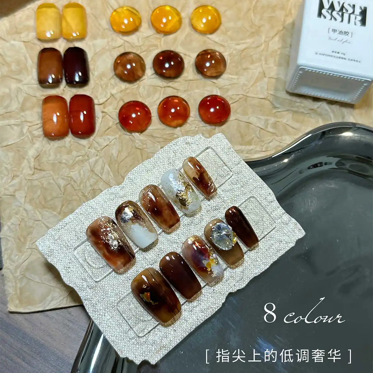 VVSFSSIR-Ensemble de gel à ongles transparent, 8 couleurs, pour salon de manucure, à la mode, kit d'art, 2024, nouvelle offre spéciale, non CUUV, vente en gros