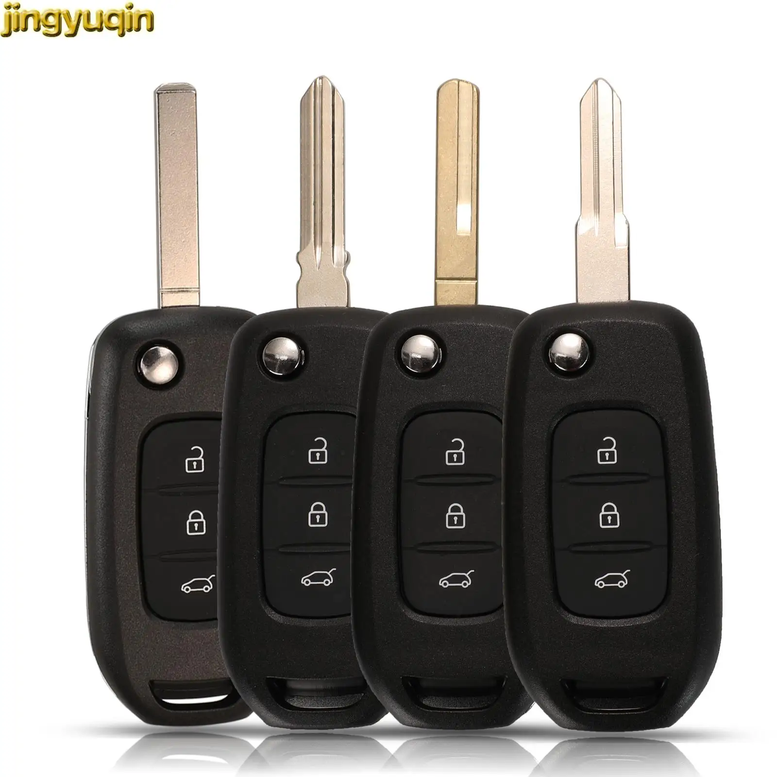 

Jingyuqin 3 Button Flip Remote Car Key Fob Shell For Renault Koleos Megane 3 Symbol Kadjar Captur HU56r/HU136te/VAC102/VA2 Blade