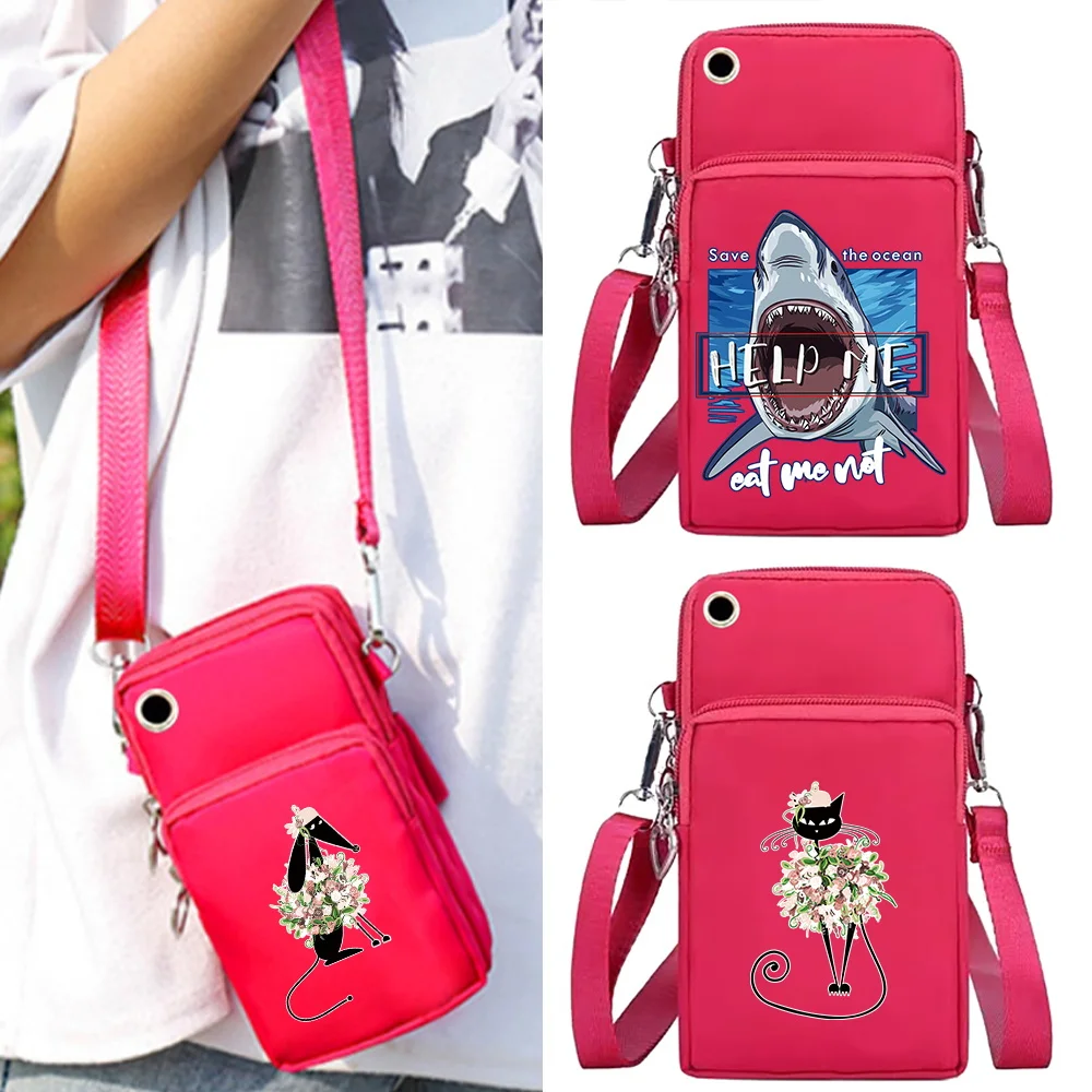 Mobile Phone Bag Wallet Women Fashion Shoulder Bags Wrist Pack Color Series Arm Purse for Apple/Huawei/Samsung Cell Phone Packet