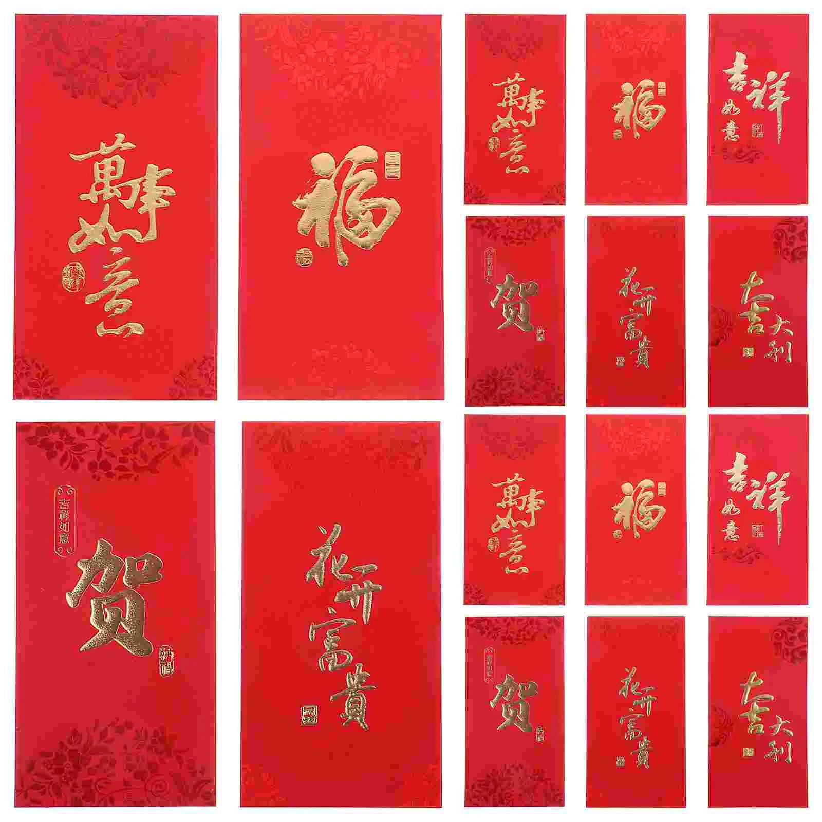 

6 Pcs New Year Red Envelope Dragon Feng 2024 Money Bag Spring Festival Envelopes Pouches Party Packets