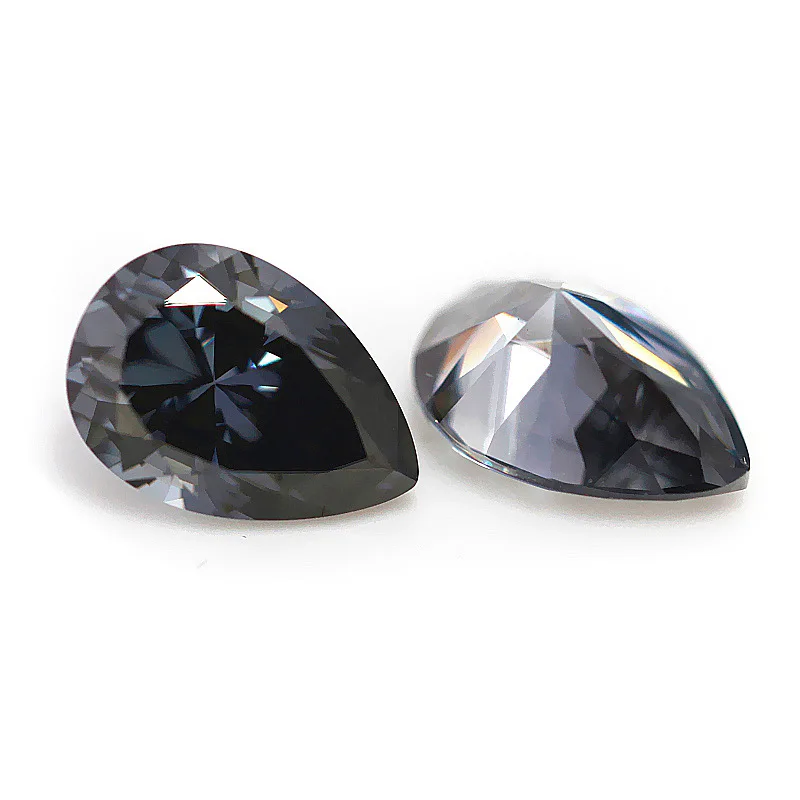 Wholesale Size 4x6~9x13mm Gray Color VVS1 Color Moissanites Pear cut Shape Loose Stone With Certificate