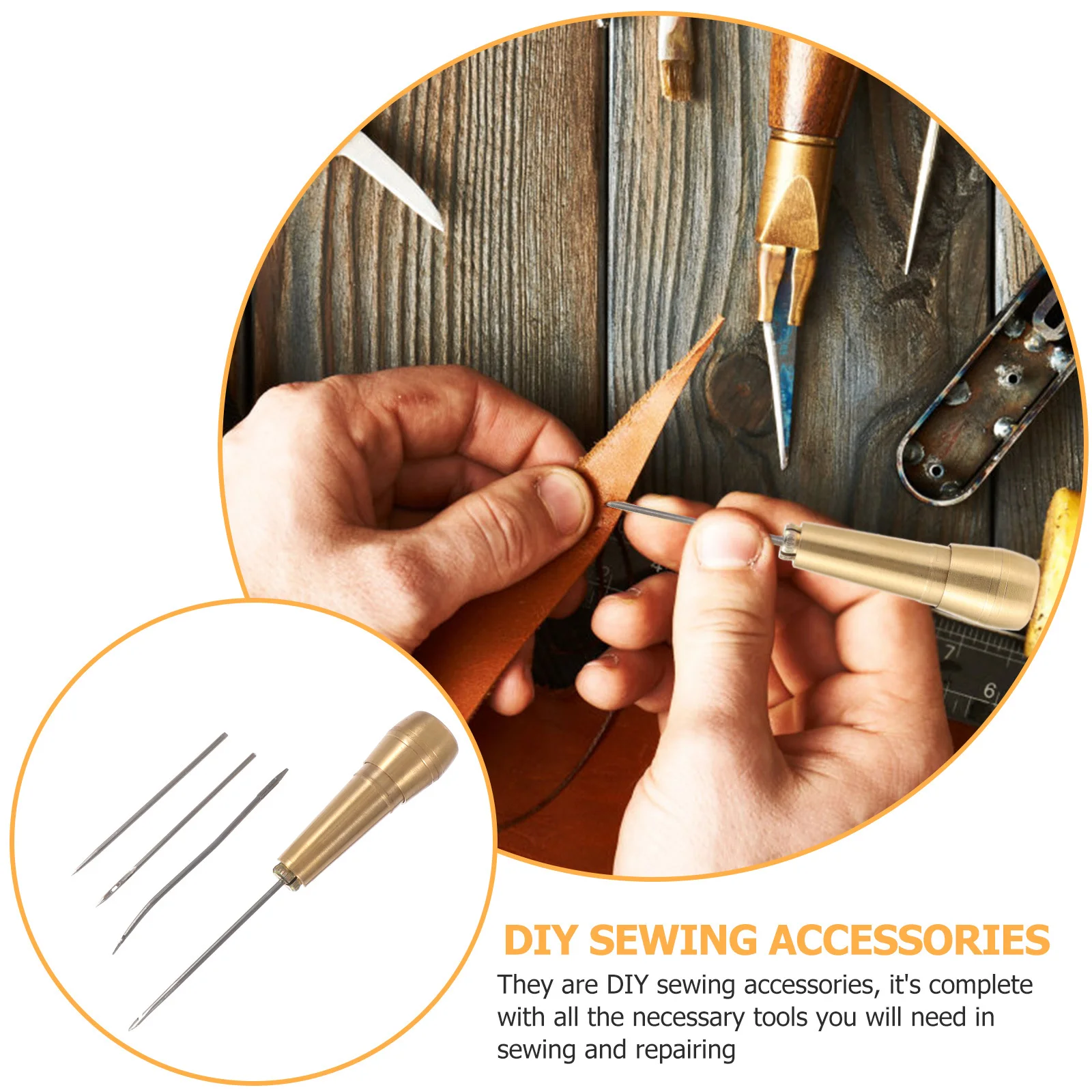 2 set Shoes Repair Tools Stitching Awls Set Craft Needles For Hand Sewing Shoe Repair Diy Craft Projects Sewing Prickers