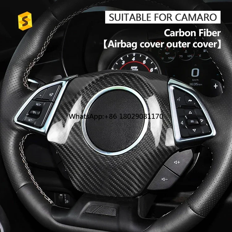 Carbon Real Carbon Fiber Car Interior Accsori  Carbon Fiber Interior Trim For Chevrolet Camaro 2016+ Car Airbag Cover