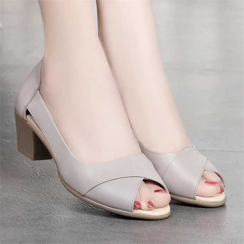 2023 Summer Women Dress Shoes Peep Toe scarpe da lavoro per ufficio décolleté con tacco spesso Open Toe sandali donna nero zapatos mujer