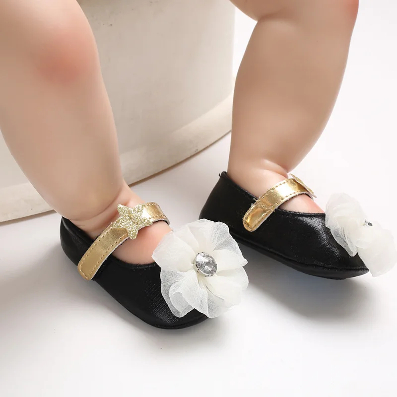 Babys chuhe Prinzessin Schuhe Frühling Sommer und Herbst neue 0-1 Jahre alte Stern Bogen pu weichen Boden rutsch feste atmungsaktive Kleinkinds chuhe