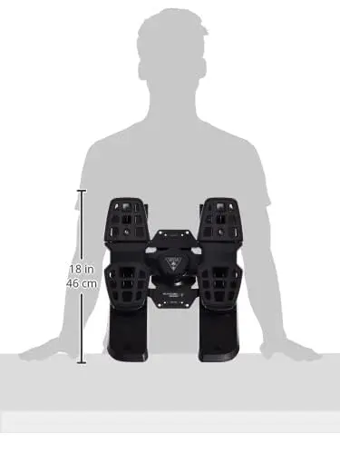 دواسات الدفة العالمية لنظام التشغيل Windows 10 و11 قطعة، واحدة تتميز بمحور الدفة الناعم، وفرامل قابلة للتعديل وعرض الدواسة – أسود #3