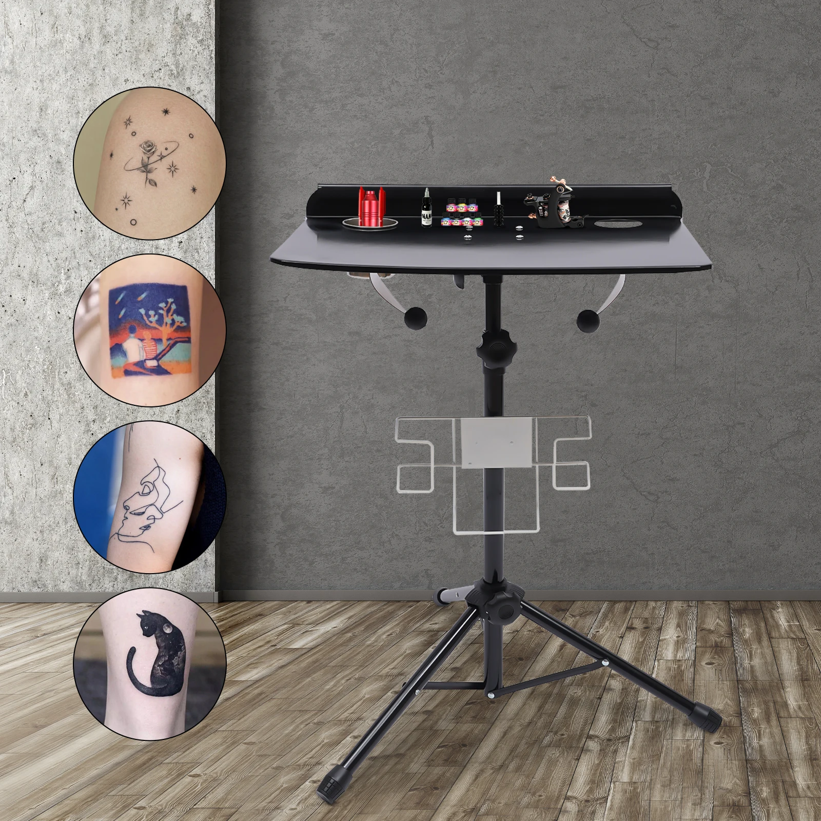 Imagem -03 - Grande Móvel Tattoo Work Station Stand Salon Beauty Desk Table Altura Ajustável