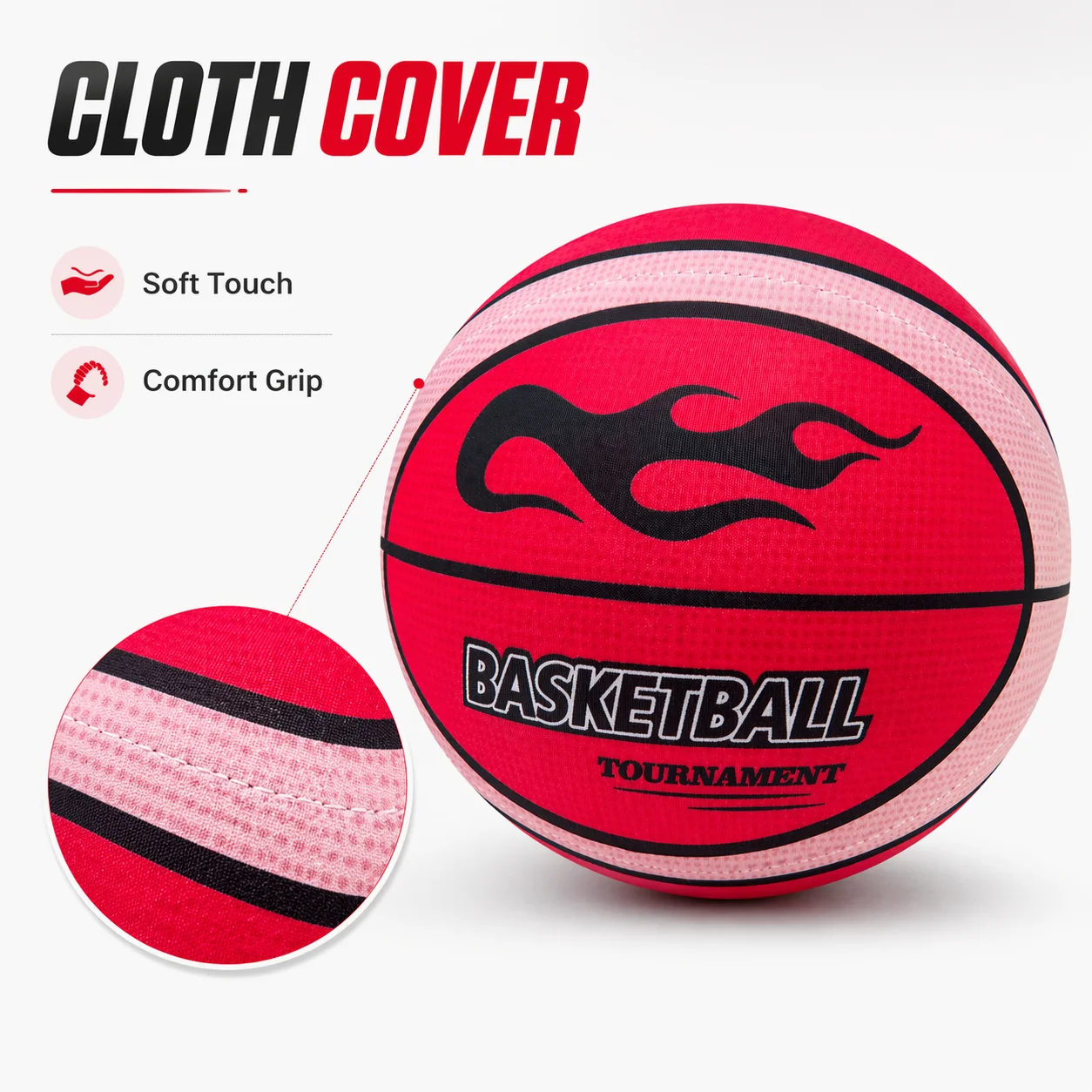 Silent Basketball with Soft Cloth Cover Indoor Quiet Dribbling Training Ball No Shedding No Residue for Home Apartment