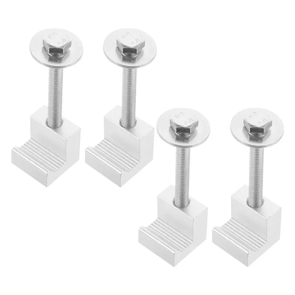 4pcs Aluminum J-Shaped Toolbox Mounting Clamps – Heavy-Duty Removable Truck Bed Rail Clamp Kit for Crossover Toolbox
