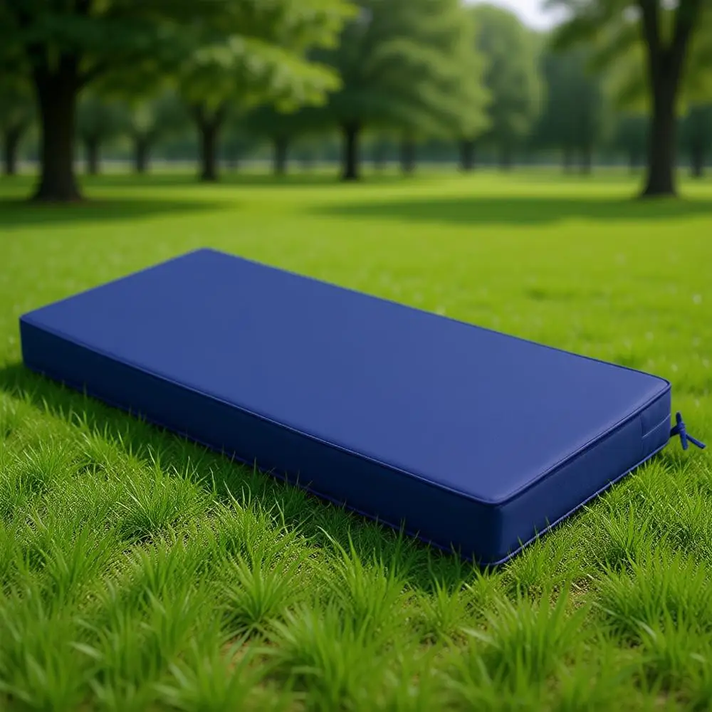 

48 x 18 Thick Waterproof Outdoor Bench Cushion for Porch Swings, Patio Furniture, Navy Blue Seat Pads