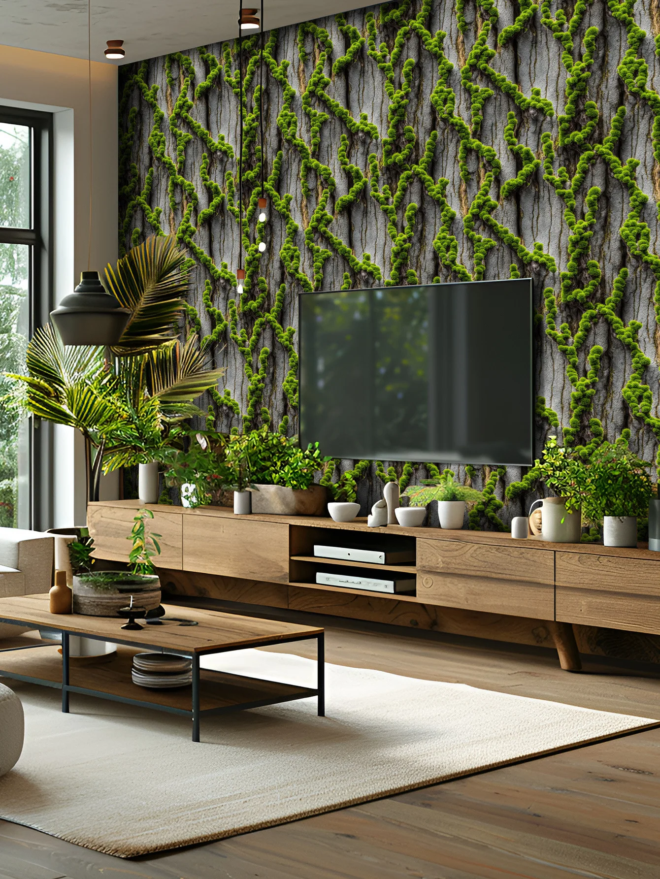 ورق جدران قابل للتقشير واللصق على شكل شجرة البتولا لغرفة النوم والحمام وخزانة المطبخ ذاتية اللصق من الفينيل لديكور المنزل بالطحالب الخضراء #4