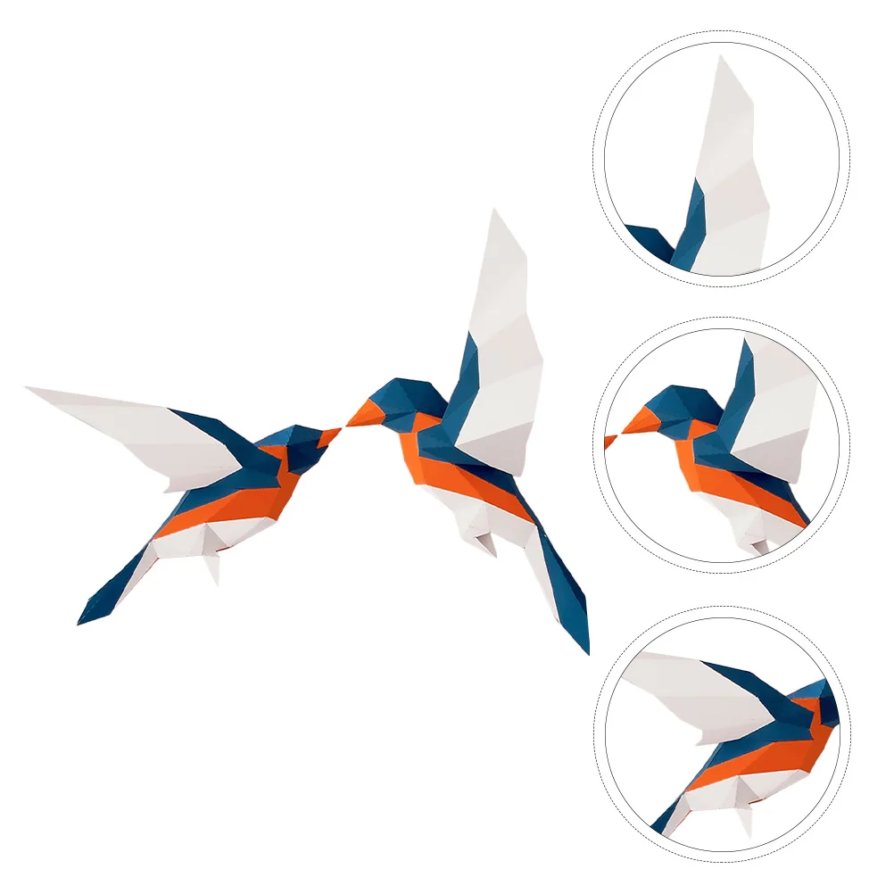 

3 D Origami Bird 3D Wall Stereoscopic Paper Model Creative Decor Love Birds Ornament Wedding