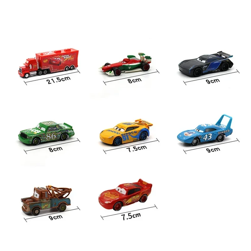 Disney Pixar Cars 3 Metal Diecast lightning McQueen Mater Champion Car Model Toy Gift Set Jackson Uncle Truck Boy Birthday Toys