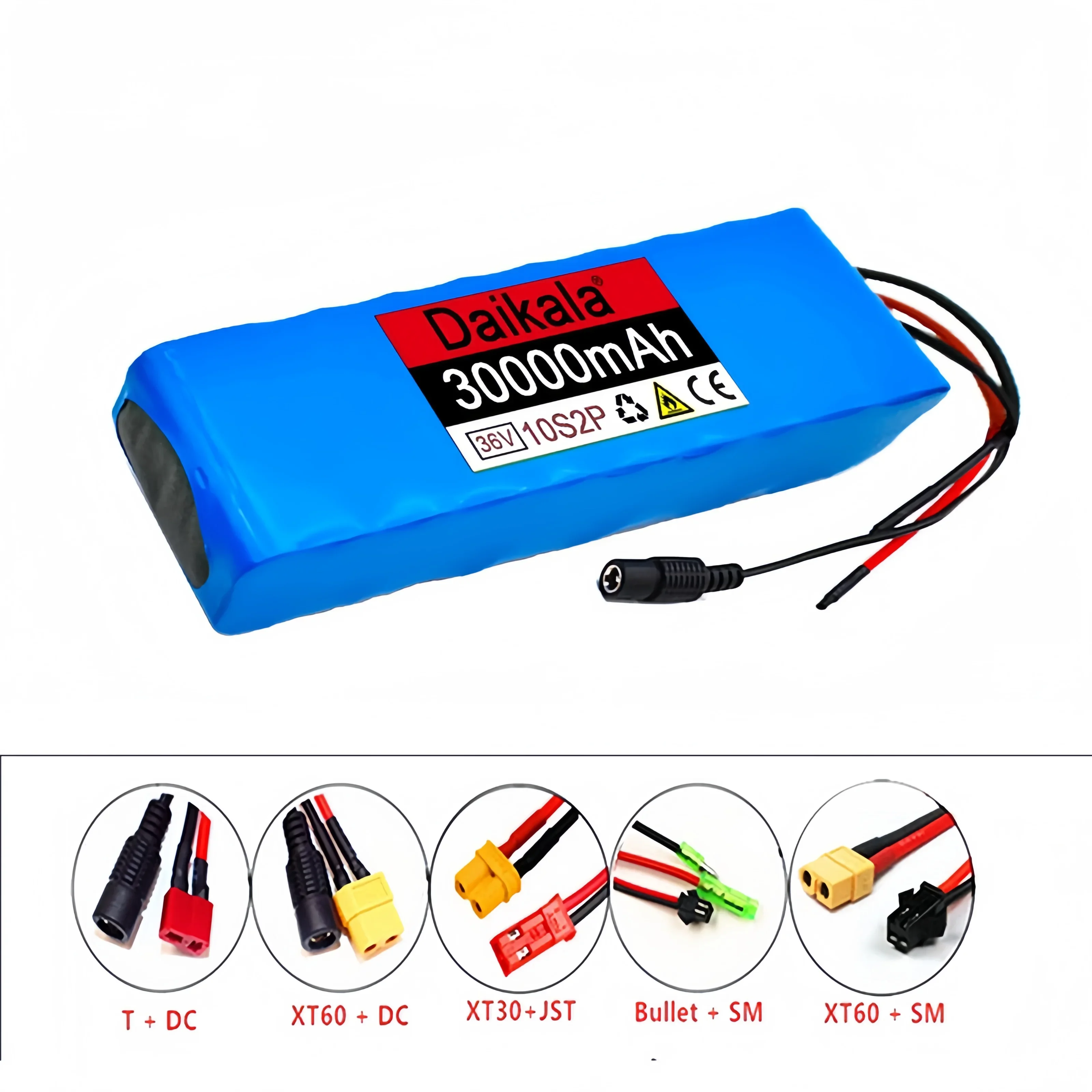 DAIKALA 36V 30000mAh Electric scooter battery 10S2P 18650 30Ah Lithium Battery Pack 550W High Power