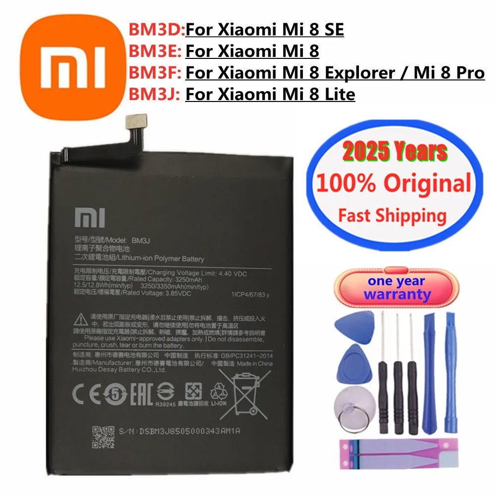 2025 Years High Quality 100% Original Battery BM3J BM3E For Xiaomi 8 Mi 8 Lite Mi8 Lite Pro SE Mi8 Explorer Mobile Phone Battery