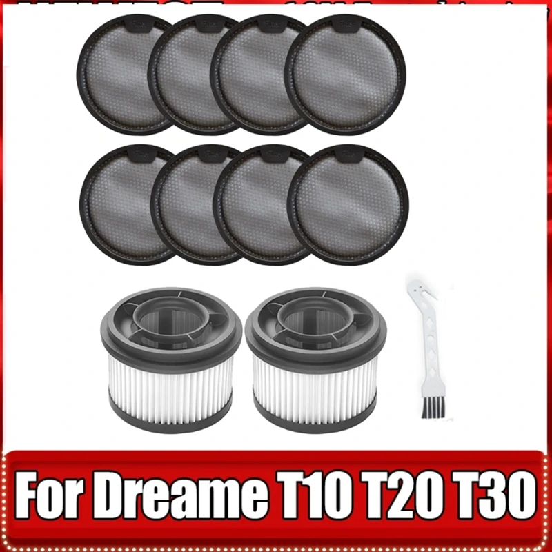 Filtro hepa lavável dianteiro e traseiro, peças para dreame t10/t20/t20 pro/t30 neo/r10 pro/r10 pro/r20/r20/xiaomi g9/g10