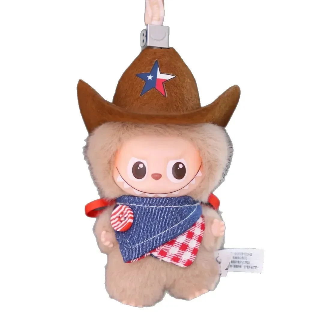 

Labubu 4.0 Cowboy Set Hat & Bib For 10.5cm The Monsters Pin for Love Series Doll Clothes Outfit Accessories