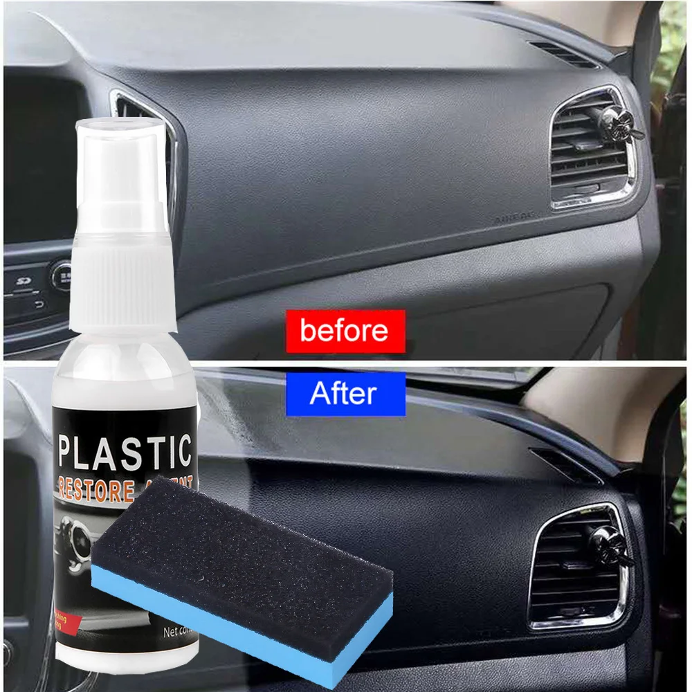 30ML Car Renovation Automotive Plastic Refurbishment Agent Interior Update Repair and Maintenance Spray Car Light Cleaner