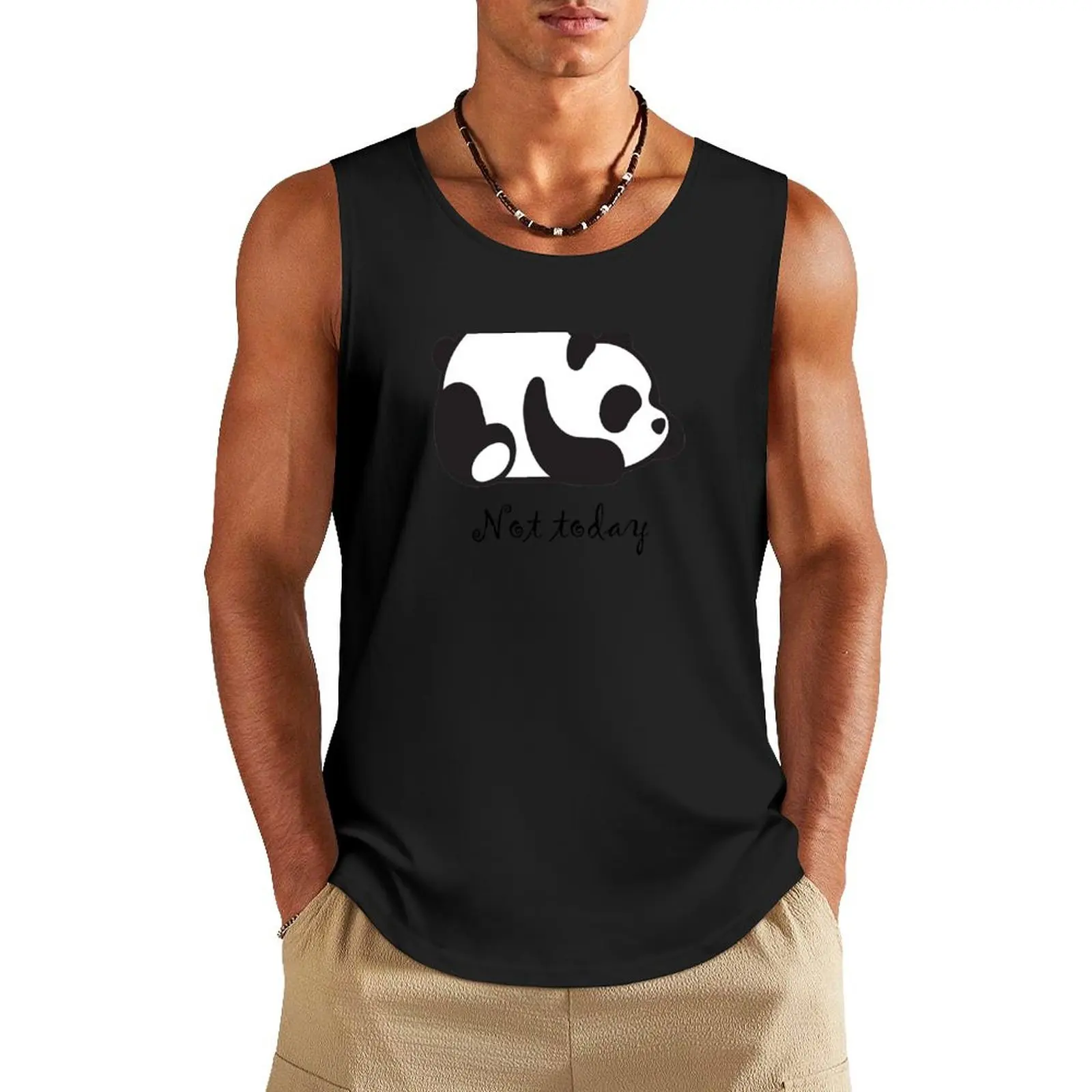 Not today - lazy panda - funny animal Tank Top gym clothes man bodybuilding t shirt