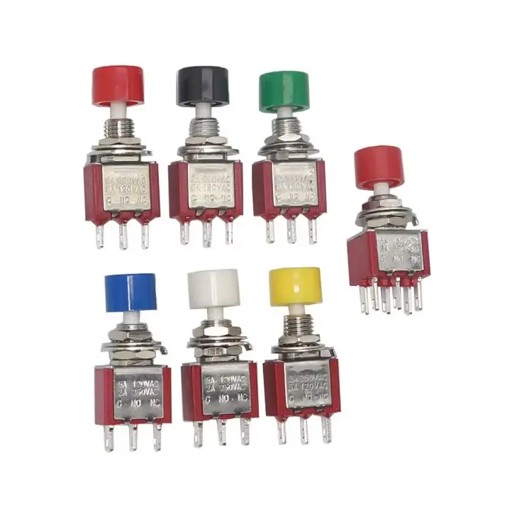 【5-3PCS】 3Pin C-NO-NC 6MM Mini Momentary Automatic Return Push Button Switch ON-(ON) 2A 250VAC/5A 120VAC