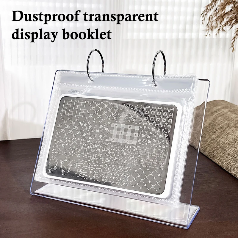 Portapiatti per timbri per nail art Espositore per sacchetti portaoggetti per carte di adesivi per libri in lamiera d'acciaio stampata per nail art