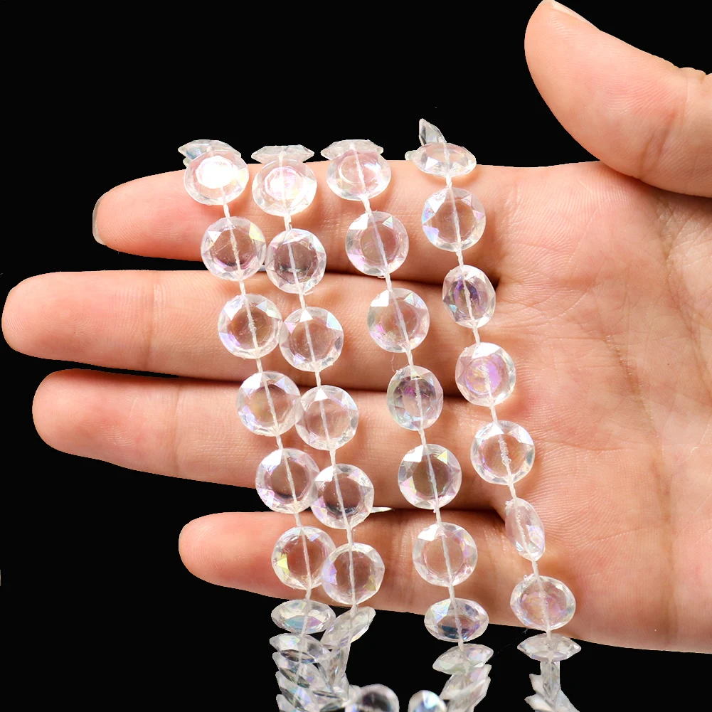 1 String of 3 Meters Acrylic Beads UFO Transparent DIY Jewelry Accessories Wedding Christmas Door Crystal Bead Curtain Pendants