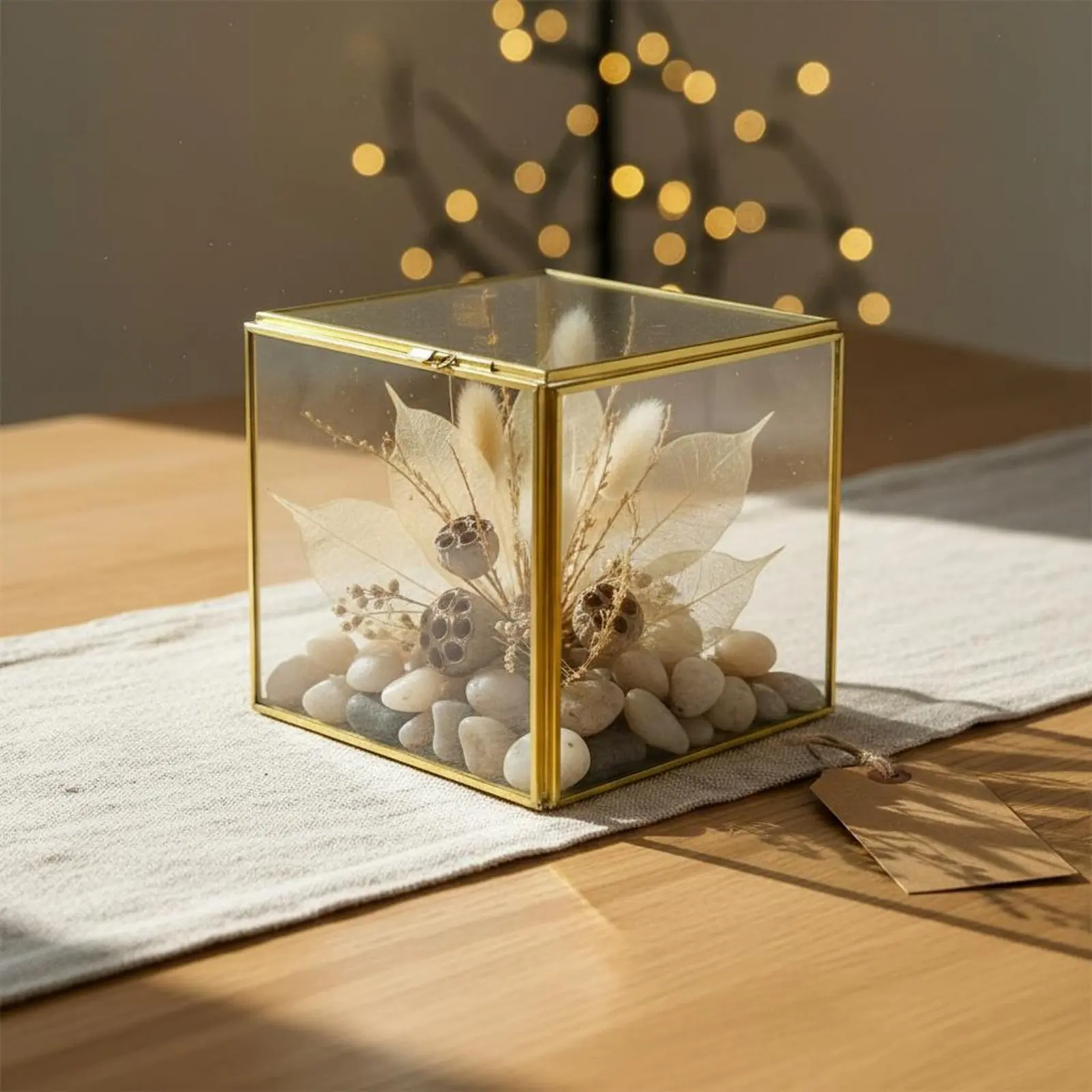 Geometric Glass Terrarium Nordic Aesthetic Glass Geometric Terrarium Drought-Resistant Plants Planter Container Handmade House view 4