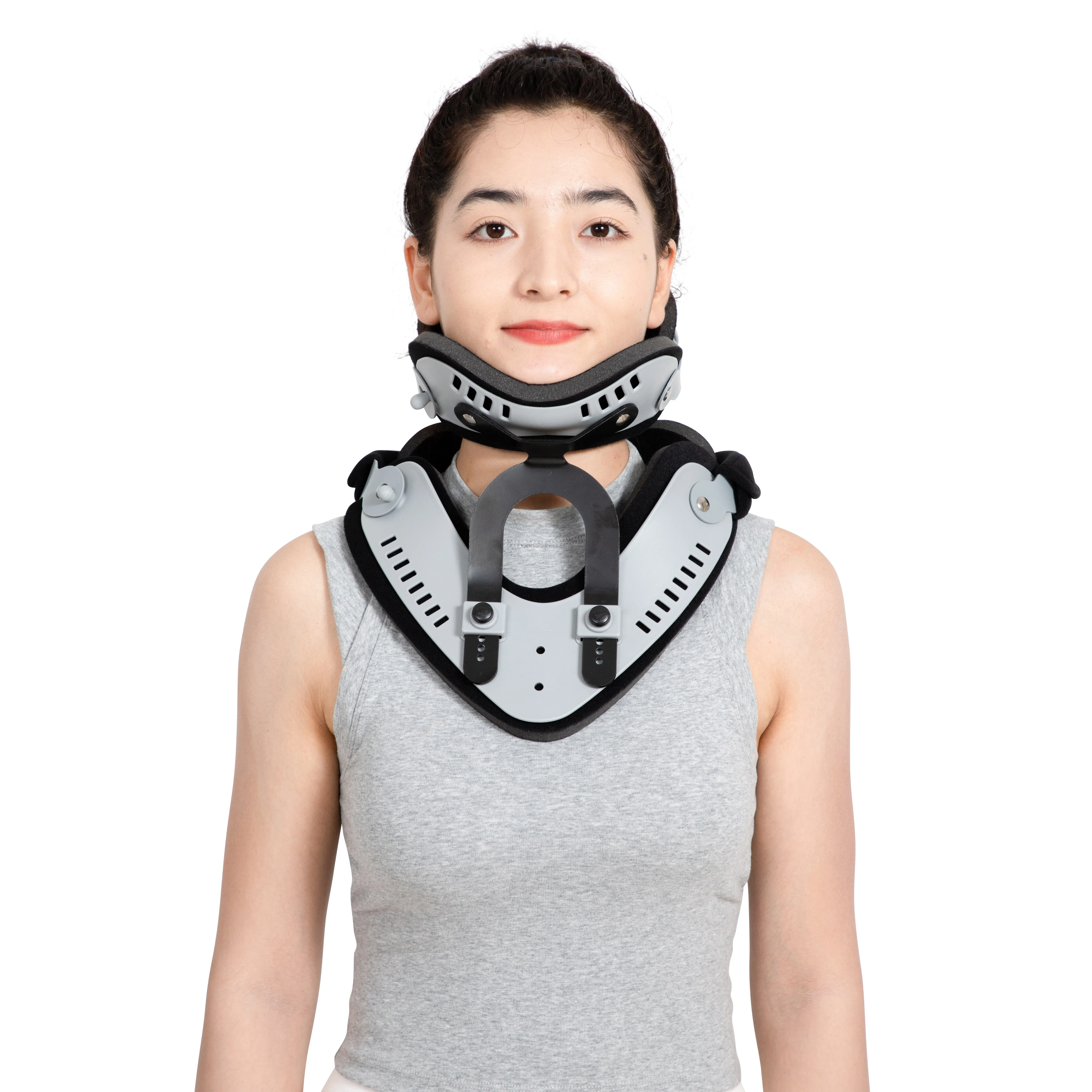 Collarín Cervical Ajustable Kangda, Inmovilizador de Cuello, Ortesis Cervical, Dispositivo de Tracción para el Dolor de Cuello y Presión en la Columna Vertebral, Soporte para el Cuello