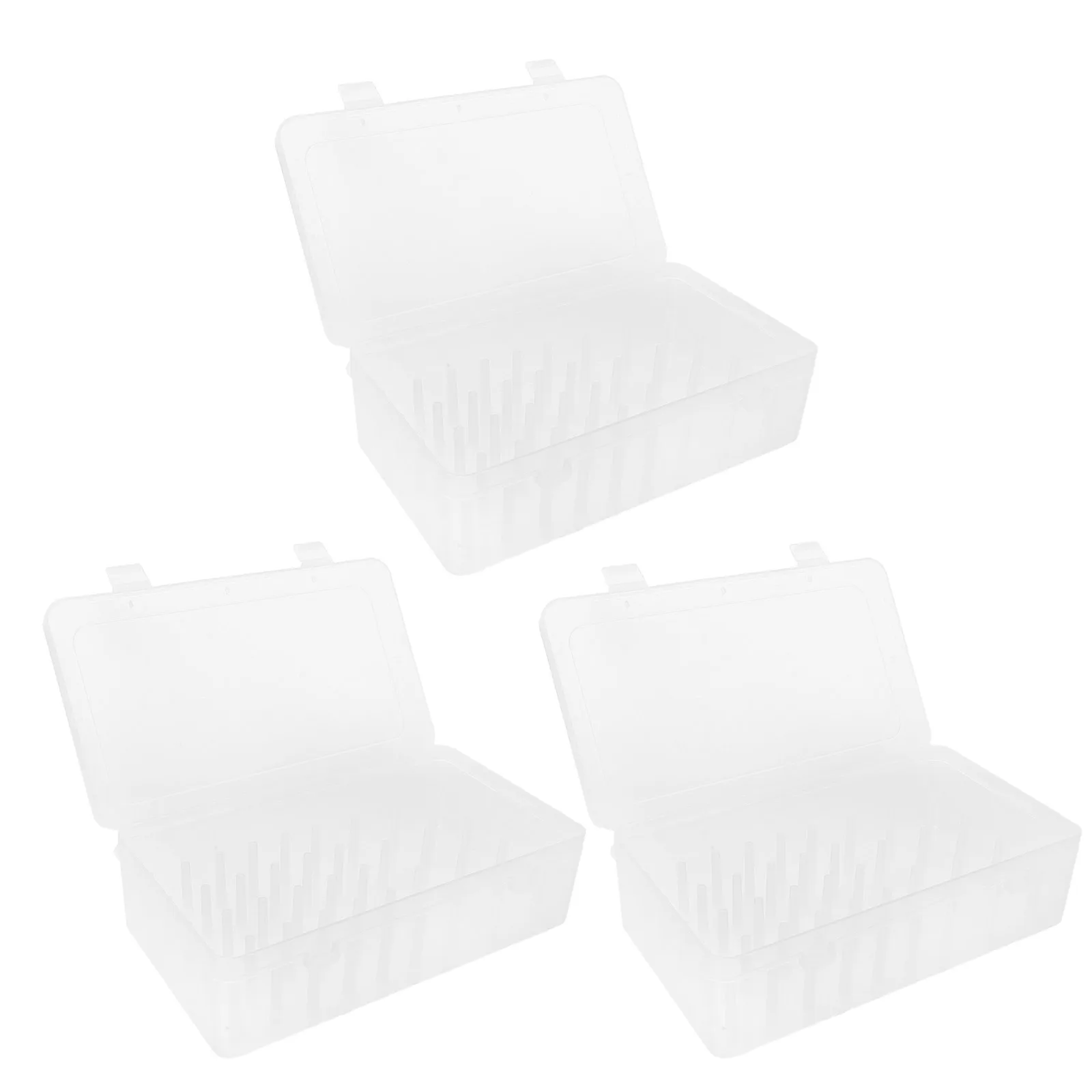 

3Pcs Sewing Thread Storage Box Multi Functional Clear Organizer for Embroidery Needlework DIY Crafts Thread Spool Holder Rack