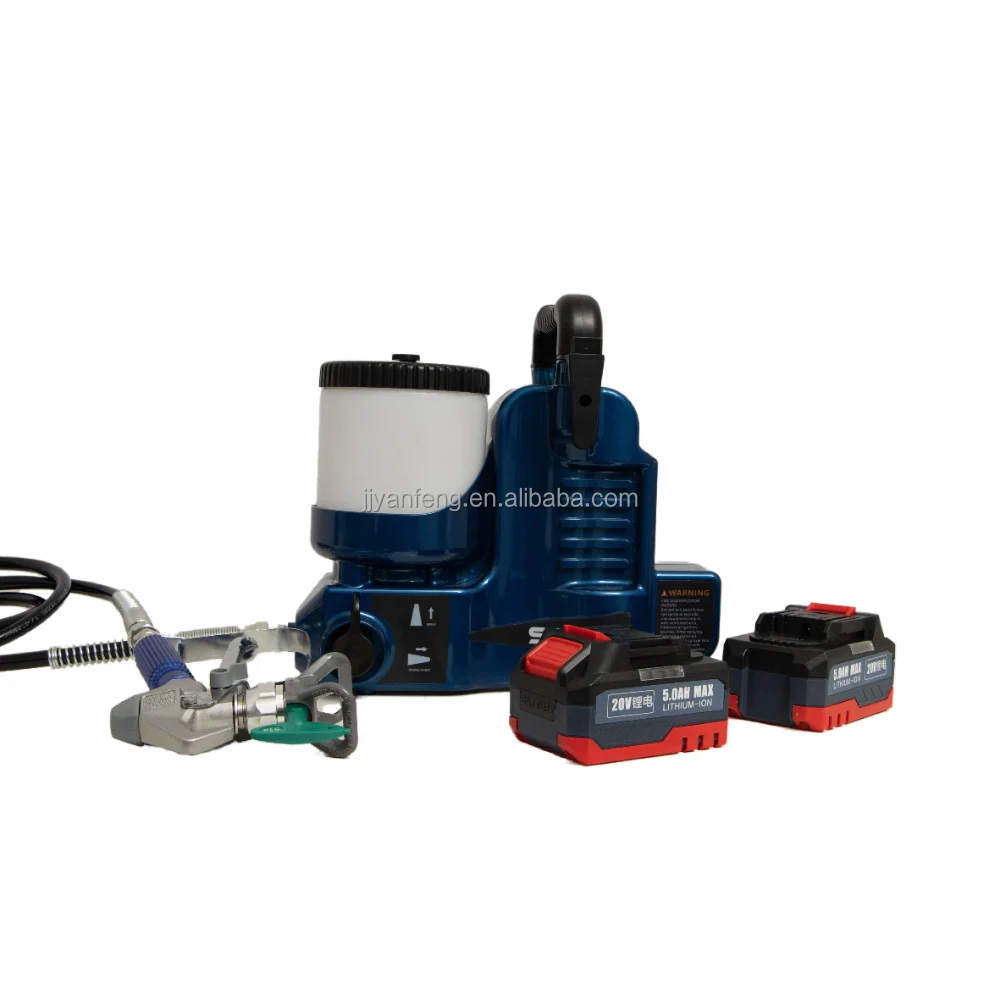 بخاخ طلاء لاسلكي بدون هواء مع مسدس رش سريع للبطارية، بخاخ محمول عالي الأداء لجميع الأسطح