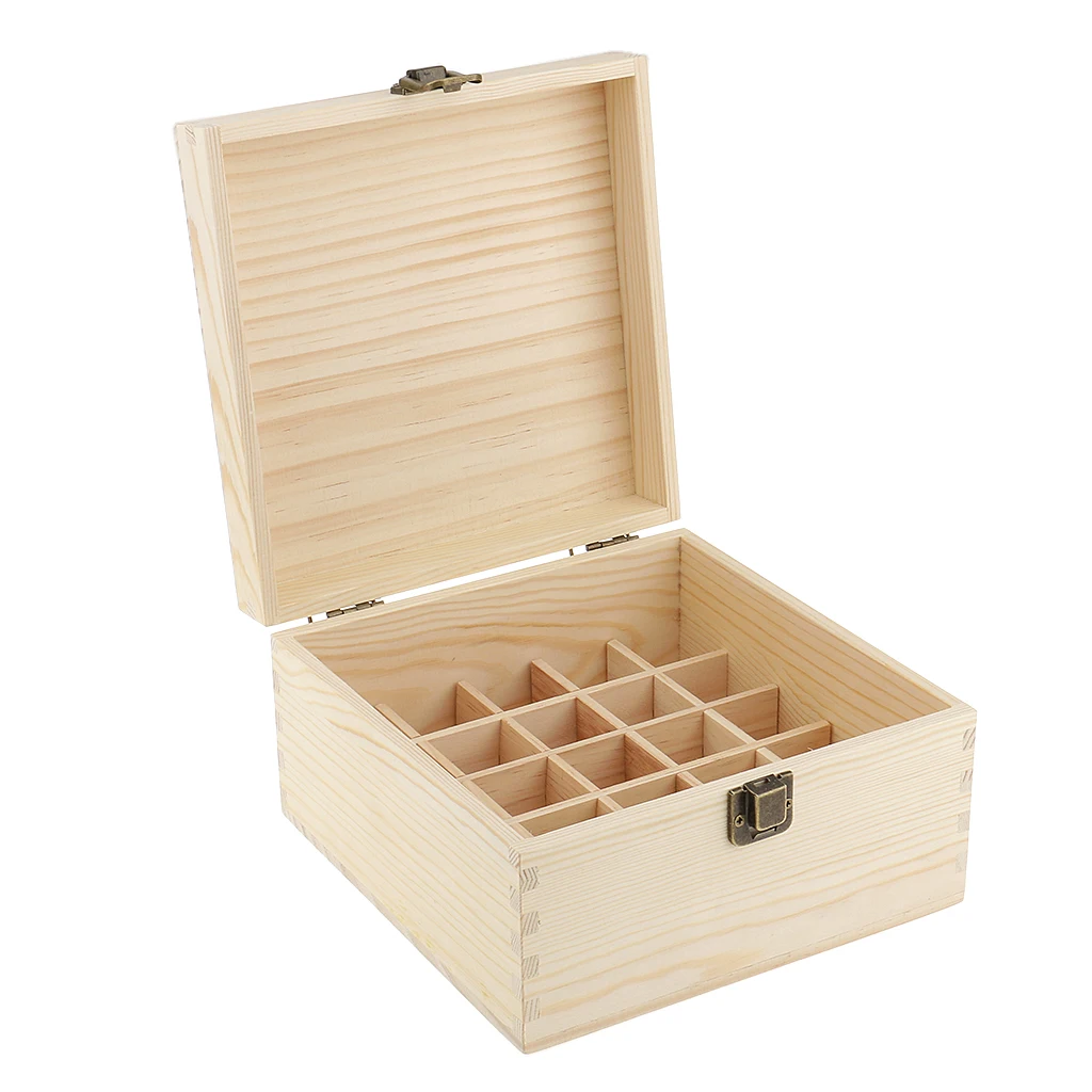 6/25/30 Slots Wooden Travel Organizer for Oil Bottles Vials