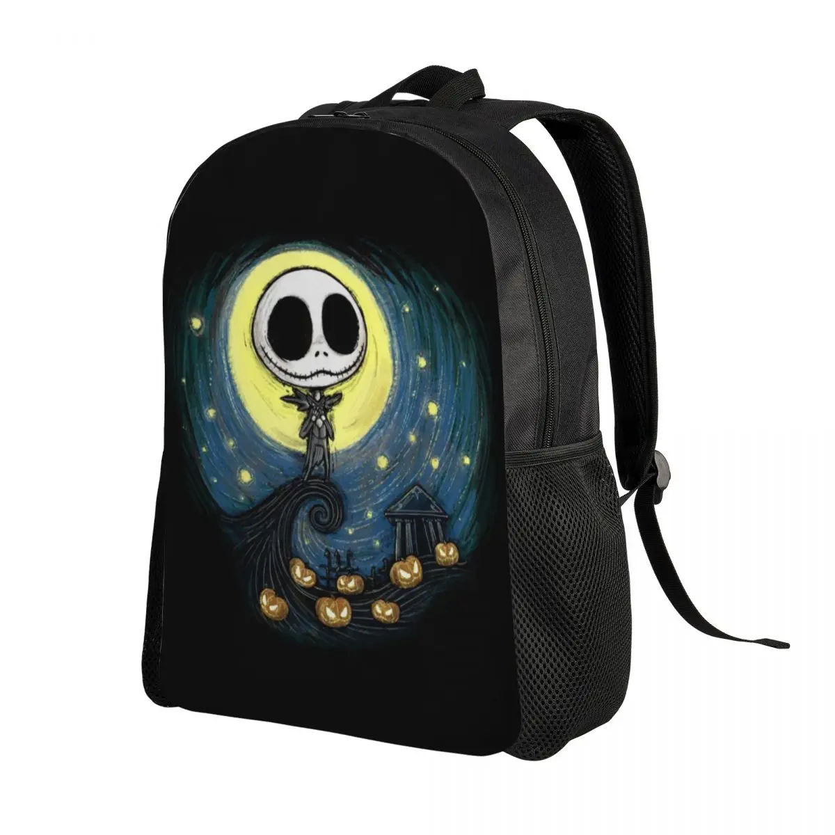 Custom Halloween Jack Skellington Backpack for Women Men School College The Nightmare Before Christmas Bag Print Bookbags