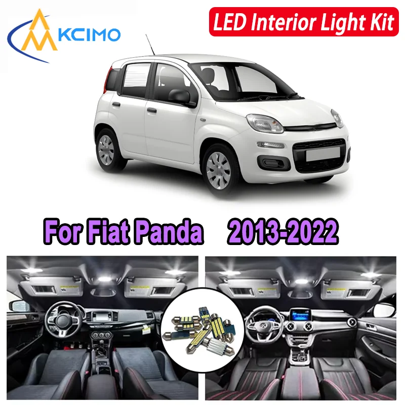 

For Fiat Panda (2013-2022) Premium Bright LED Interior Dome Map Trunk Light Kit Car Led Lamps Canbus New Car LED Lights Canbus