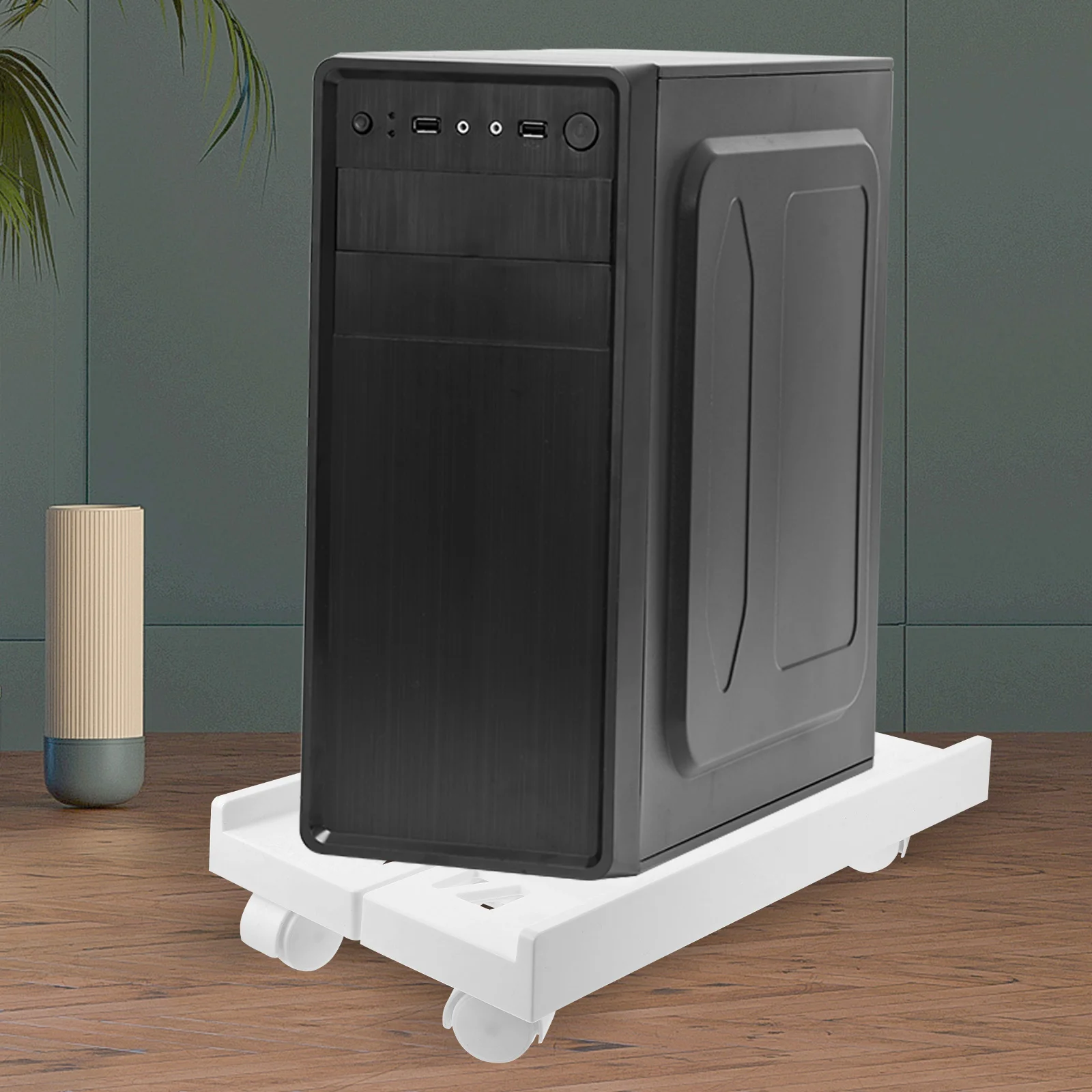 Computer Host Belüfteter Turmständer Kunststoff PC Turmständer unter dem Schreibtisch CPU-Halter Desktop-Computerwagen Rad Mobil