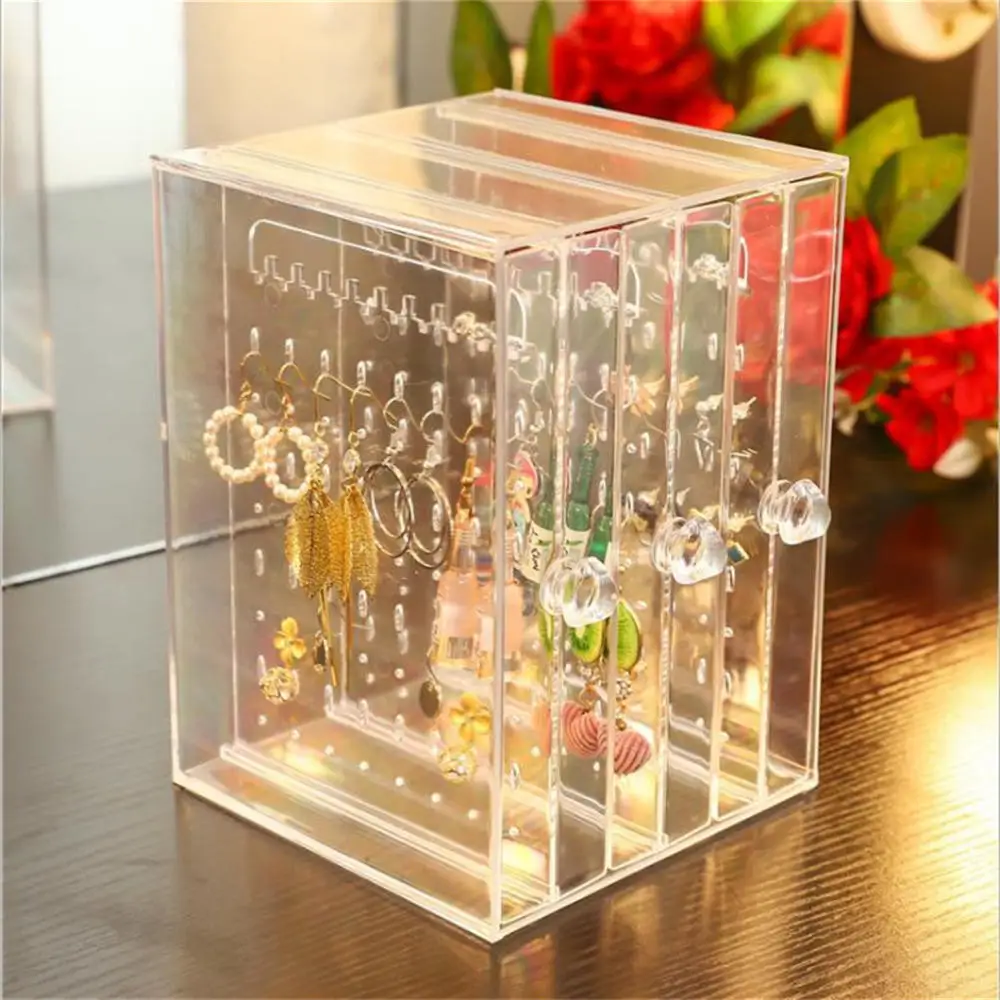 Acryl Oorbellen Ketting Display Houder Black Clear Stand Lade Sieraden Organizer Rack Plank Huishouden Grote Capaciteit