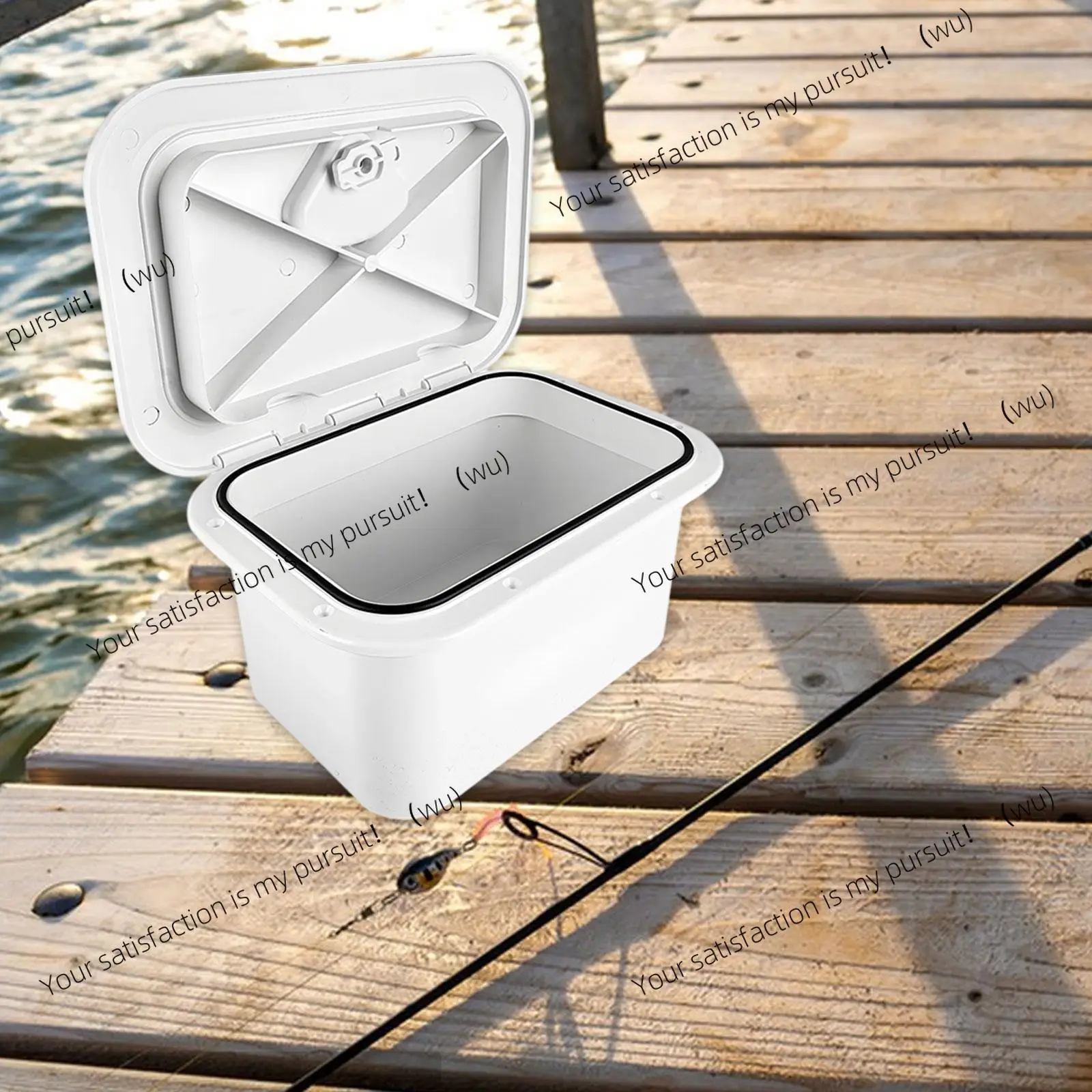 Marine deck storage box, rotary opening and closing, suitable for yachts, built-in maintenance hatch storage box