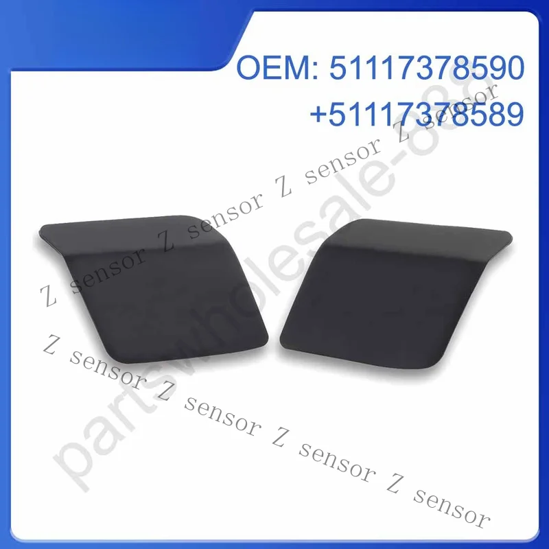 Z+ Pair Headlight Headlamp Washer Spray Nozzle Cover Cap For BMW X5 51117378589