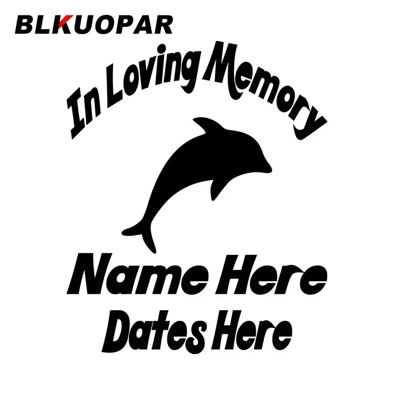 BLKUOPAR In Loving Memory Name Here Dates Here Car Sticker Sunscreen Fashionable Decals Funny Sunscreen Creative Car Styling