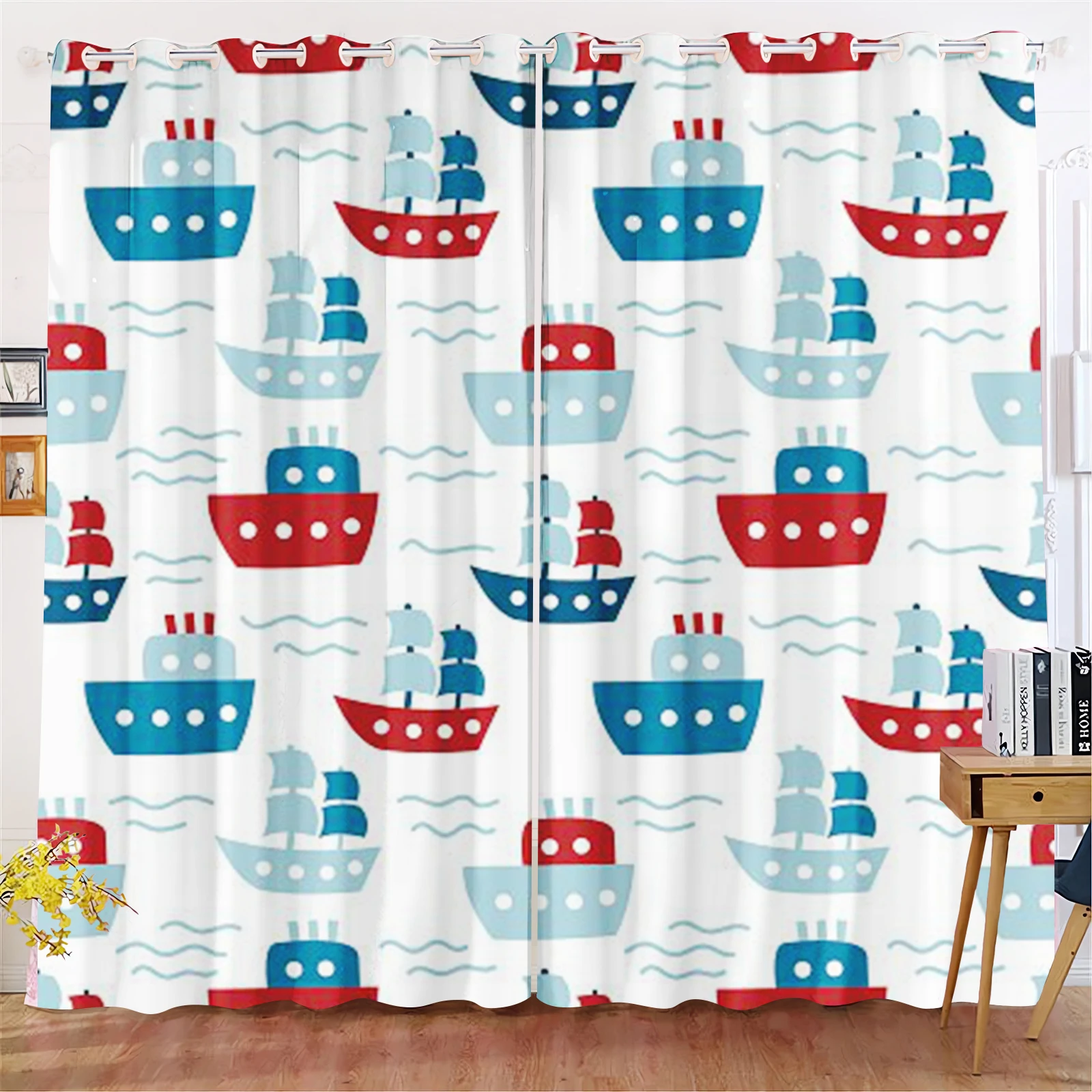 Cartoon Car Curtain Engineering Vehicle For Boys Bedroom Living Room Window Blackout Partition Style Home Decoration