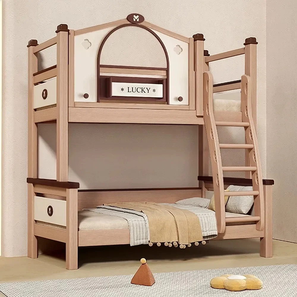 All solid wood, pure solid wood children's upper and lower beds, Edinburgh bunk beds, high and low beds, mother and child beds