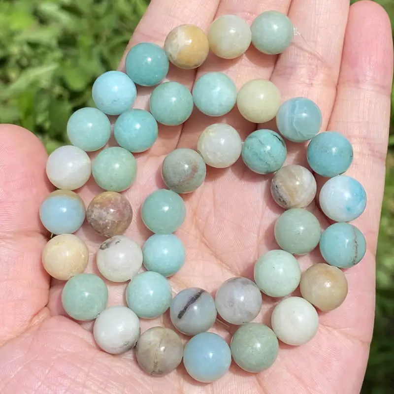 Natural Stone Beads 4 6 8 10mm Tiger Eye Lava Amethyst Green Dongling Pearl Jewelry Making DIY Bracelet Necklace - view 5